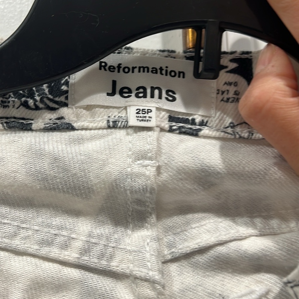 Reformation Jeans Newsprint Comic High Rise Straight  Womens Size 25